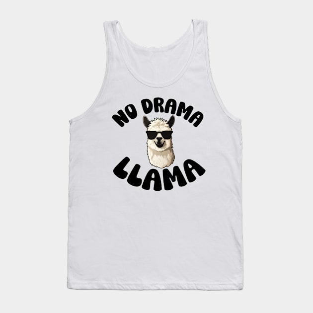 Cute Funny No Drama Llama Tank Top by MugsForReal